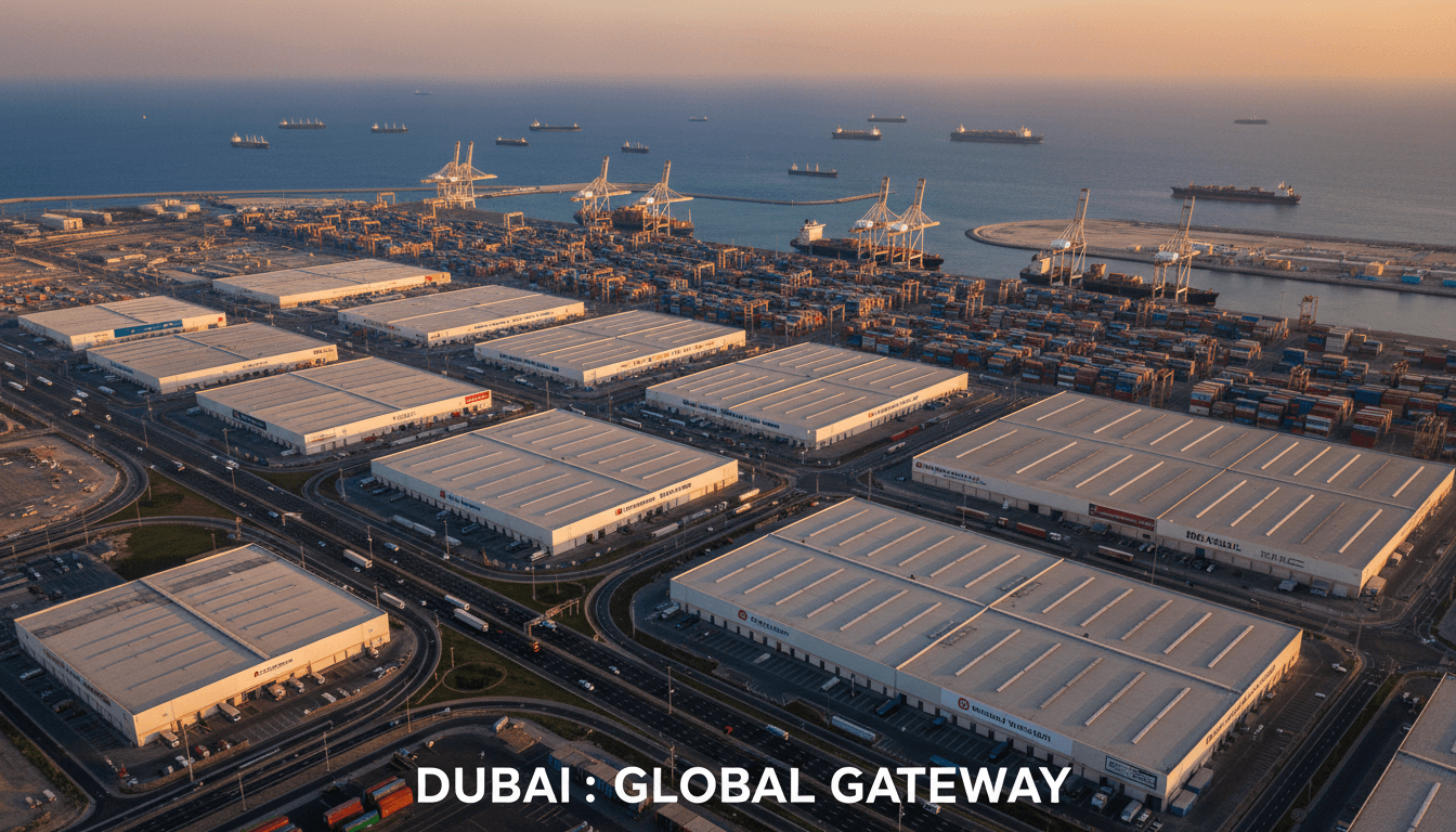 UAE industrial district aerial view